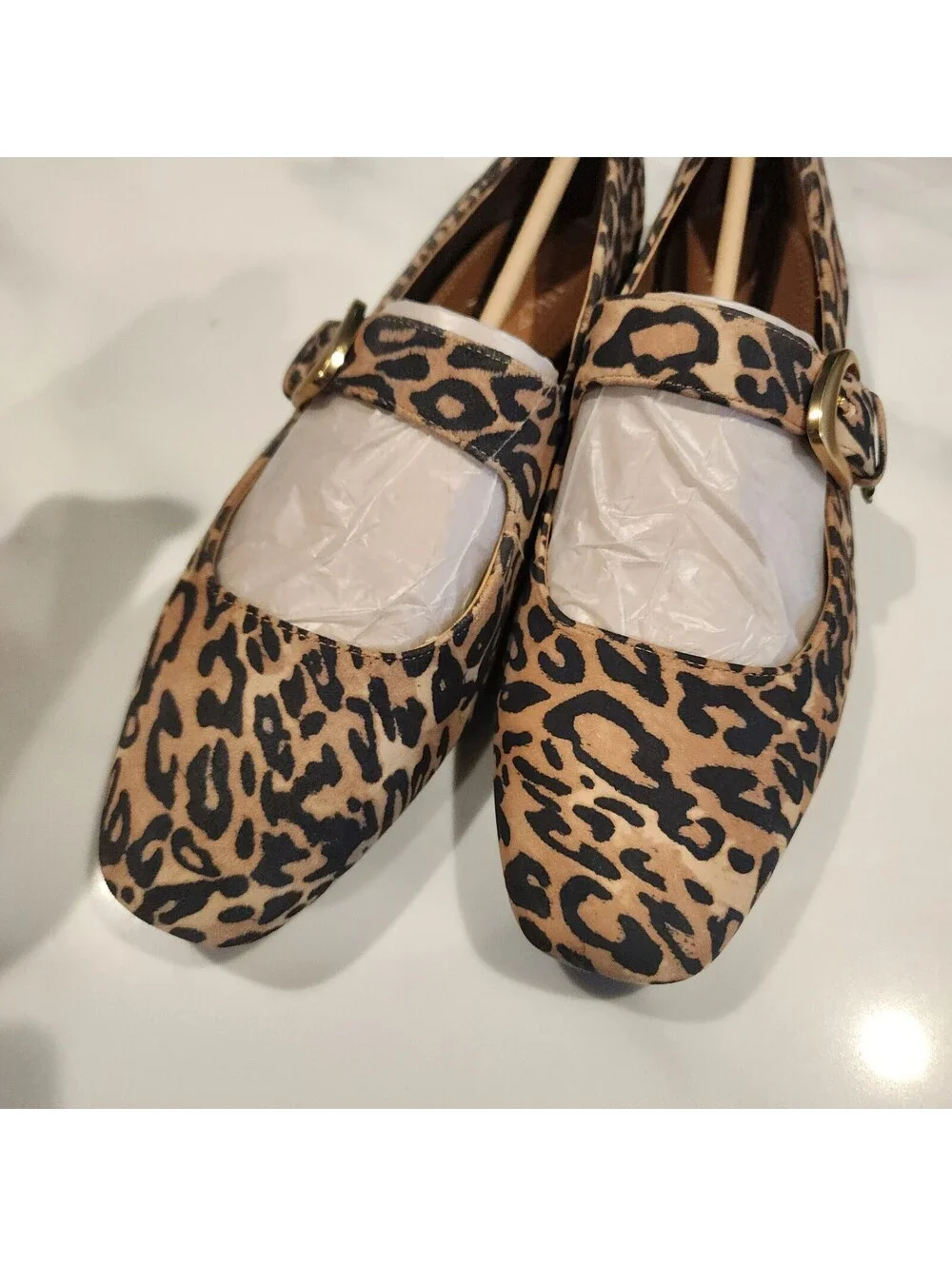 NEW Naturalizer Cosmic Leopard Suede Mary Jane Flats Square Toe Size 8.5M NWOB
